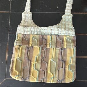 Maruca shoulder purse greens, blues and browns